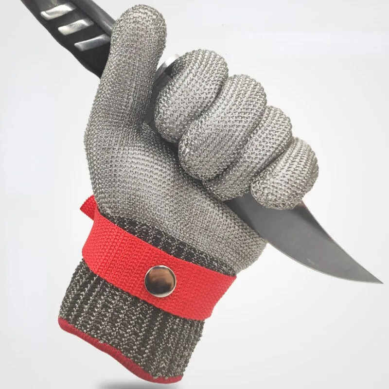 1pcs Stainless Steel Gloves Cut Resistant Gloves Grade 5 Anti-cut Slaughter Hand Protect Labor Gardening Wire Metal Mesh Butcher