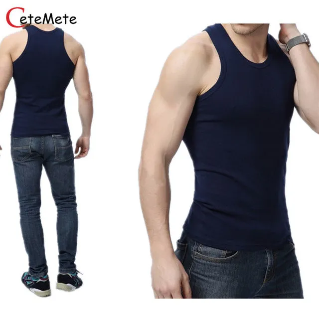 2017 Clothing Casual Gilet Men O-Neck Tank Tops Summer Male Bodybuilding Sleeveless Vest Gymclothing fitness Men T shirt