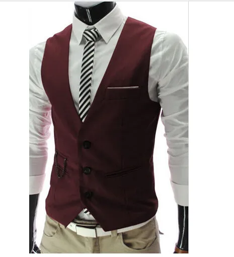 2017 New Arrival Dress Vests For Men Slim Fit Mens Suit Vest Male Waistcoat Gilet Homme Casual Sleeveless Formal Business Jacket