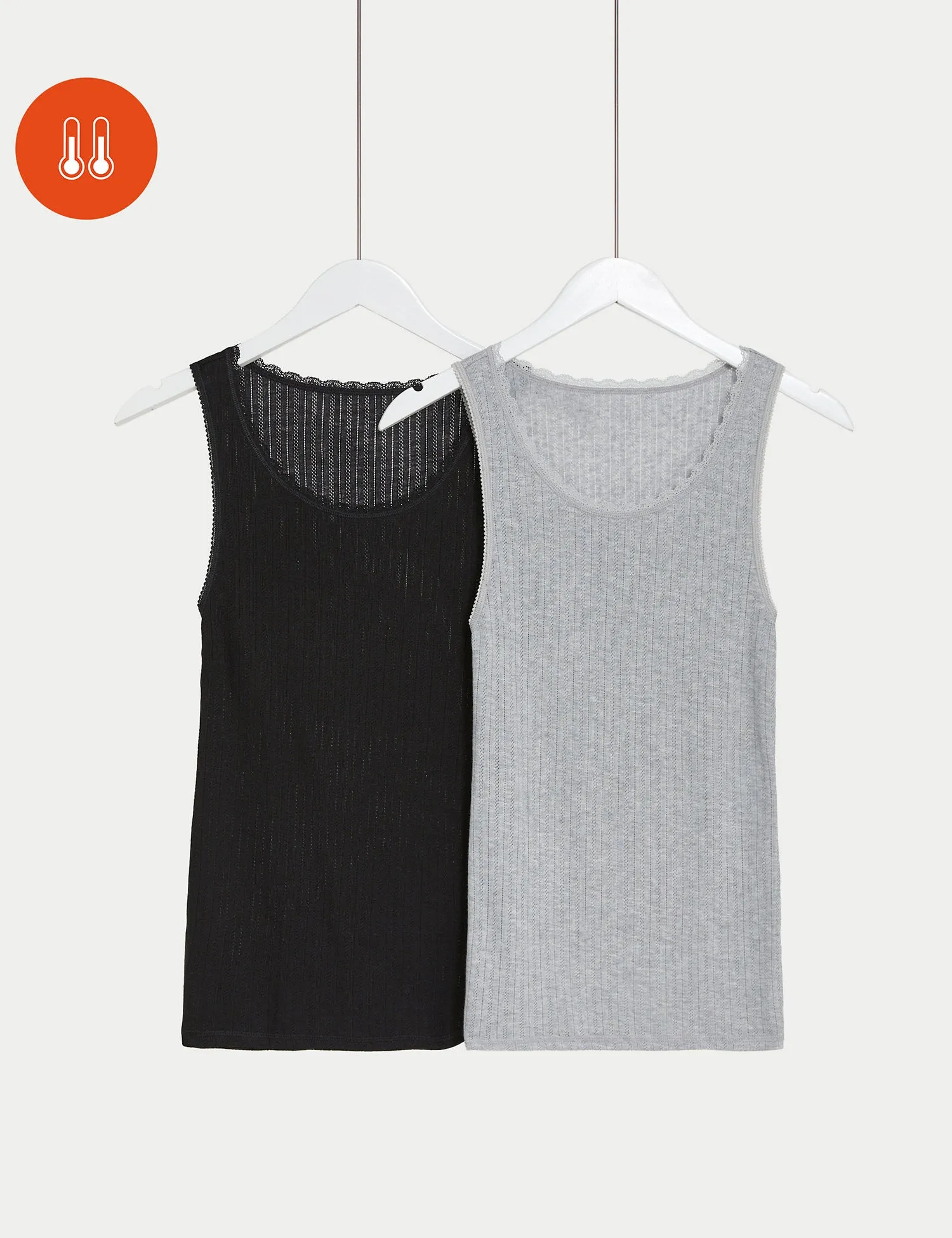 2pk Thermal Pointelle Vests