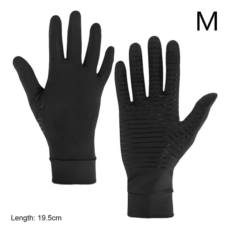 831C Women Men Gloves Copper Fiber Spandex Touch Screen Tips Gloves for Running Sports Winter Warm Football Hiking Driving