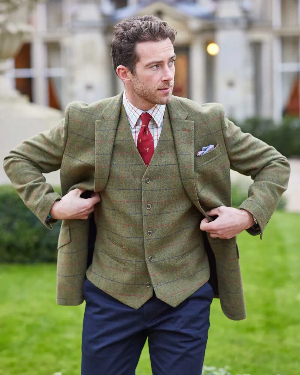 Alan Paine Surrey Mens Tweed Lined Waistcoat