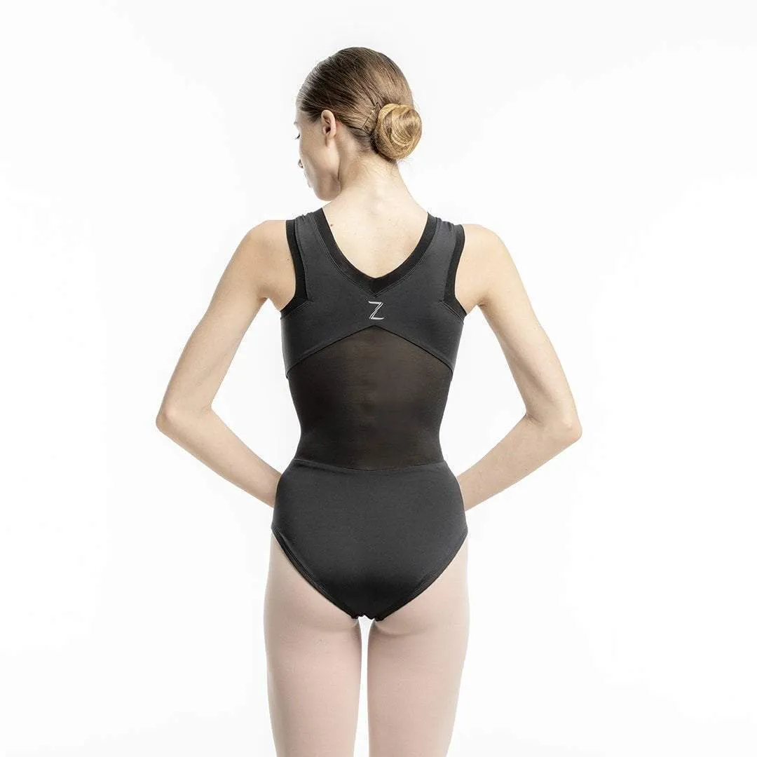 Alicia Black Mesh Leotard for teens