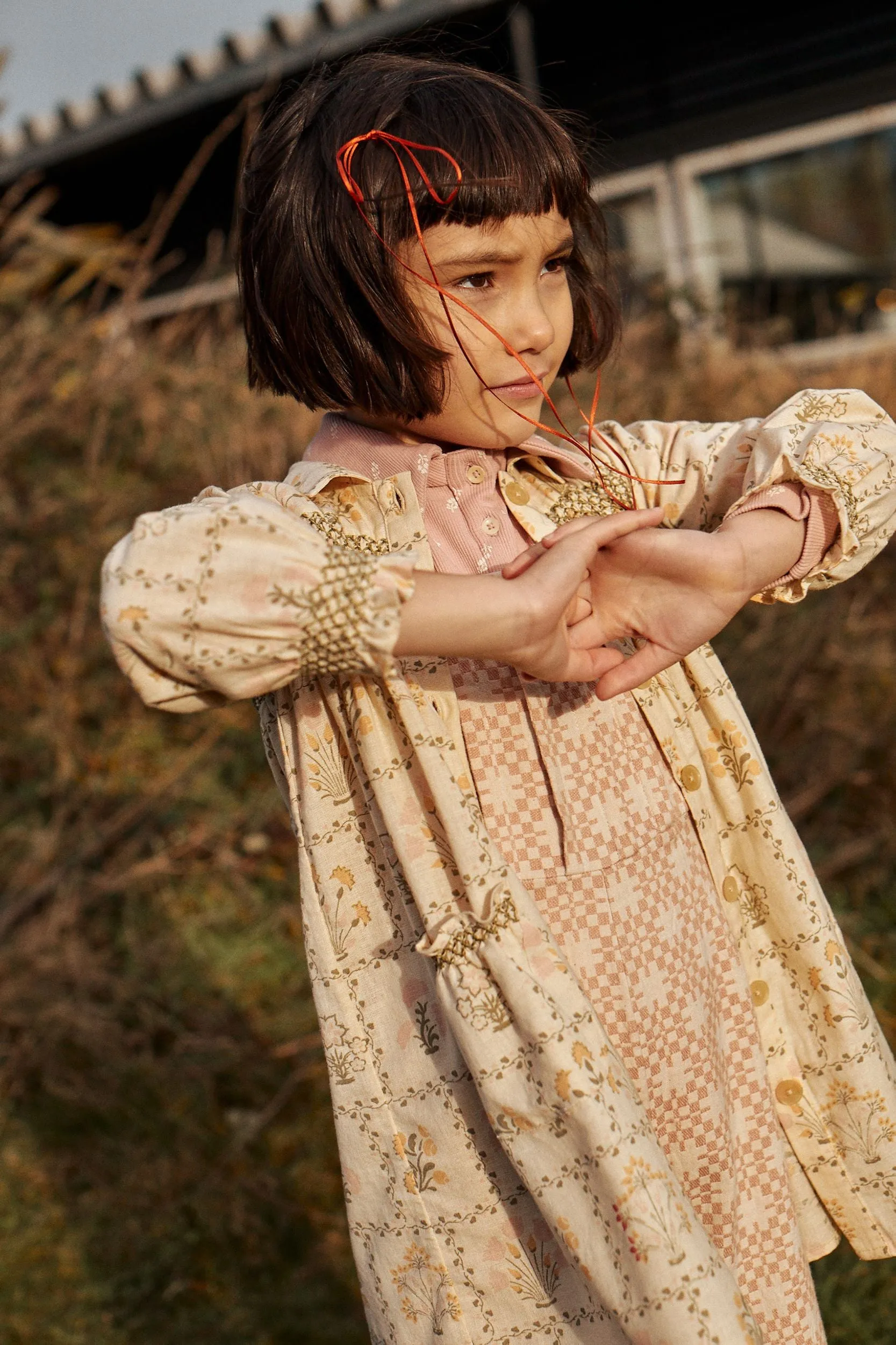 Aline Smock Shirt Dress in Cabin Quilt Cream