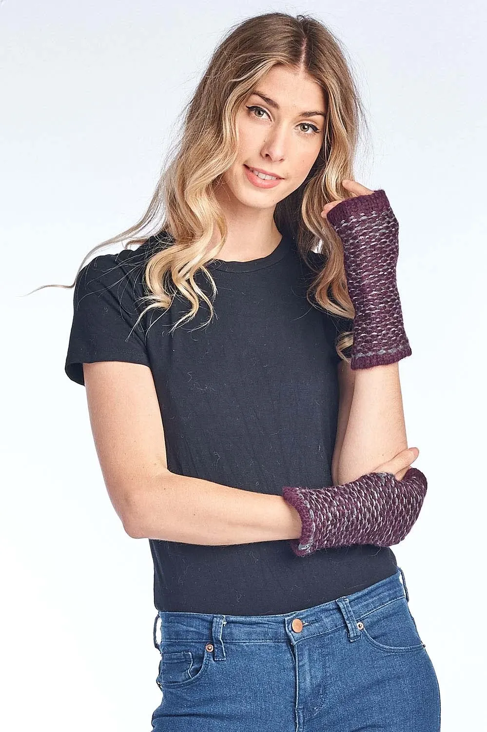 Alpaca Fingerless Gloves- Stitch