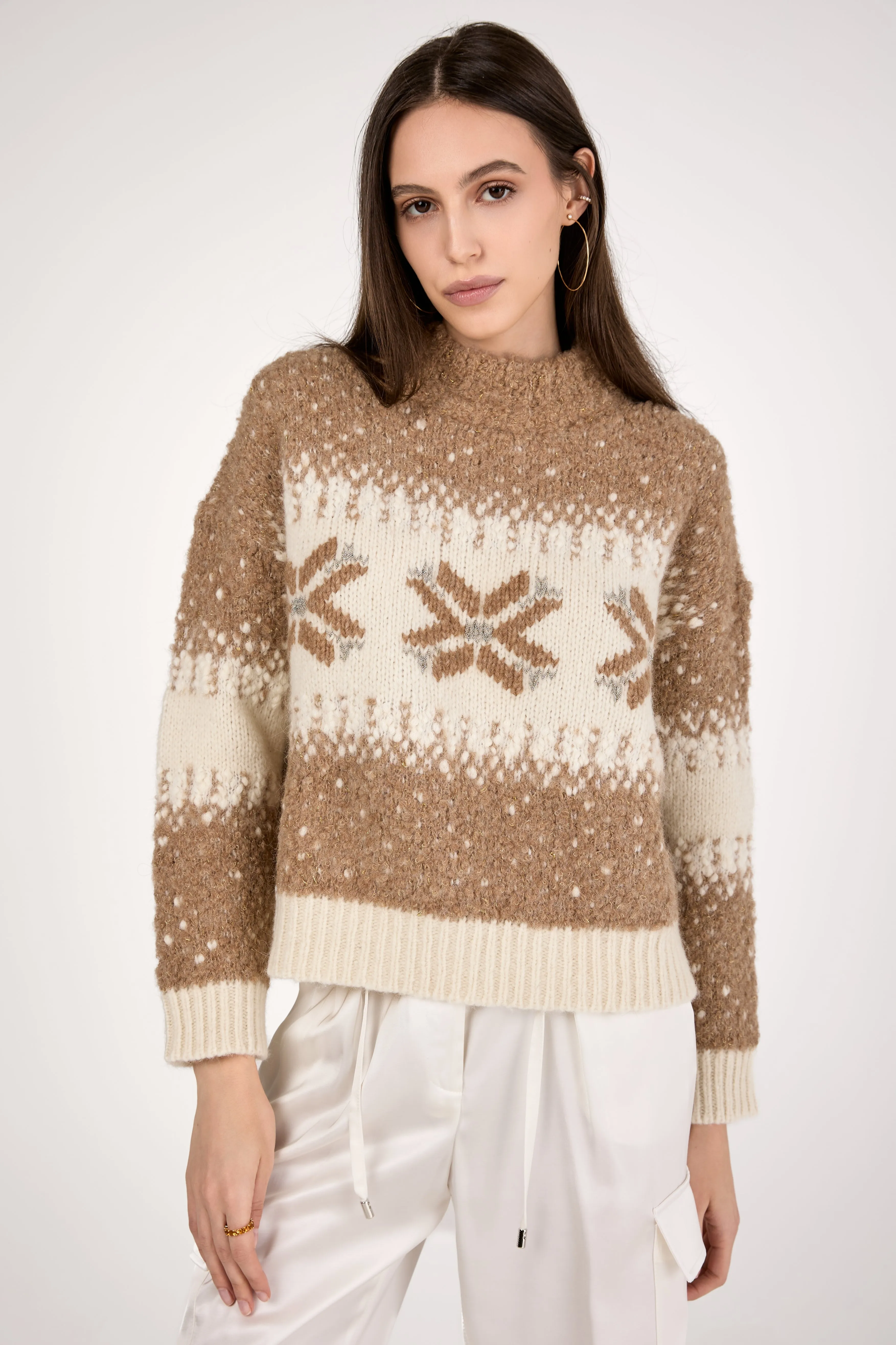 Alpaca Sweater in Camel with Sequins