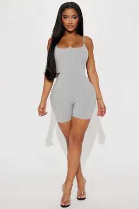 Amira Snatched Romper - Heather Grey