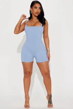 Amira Snatched Romper - Slate Blue