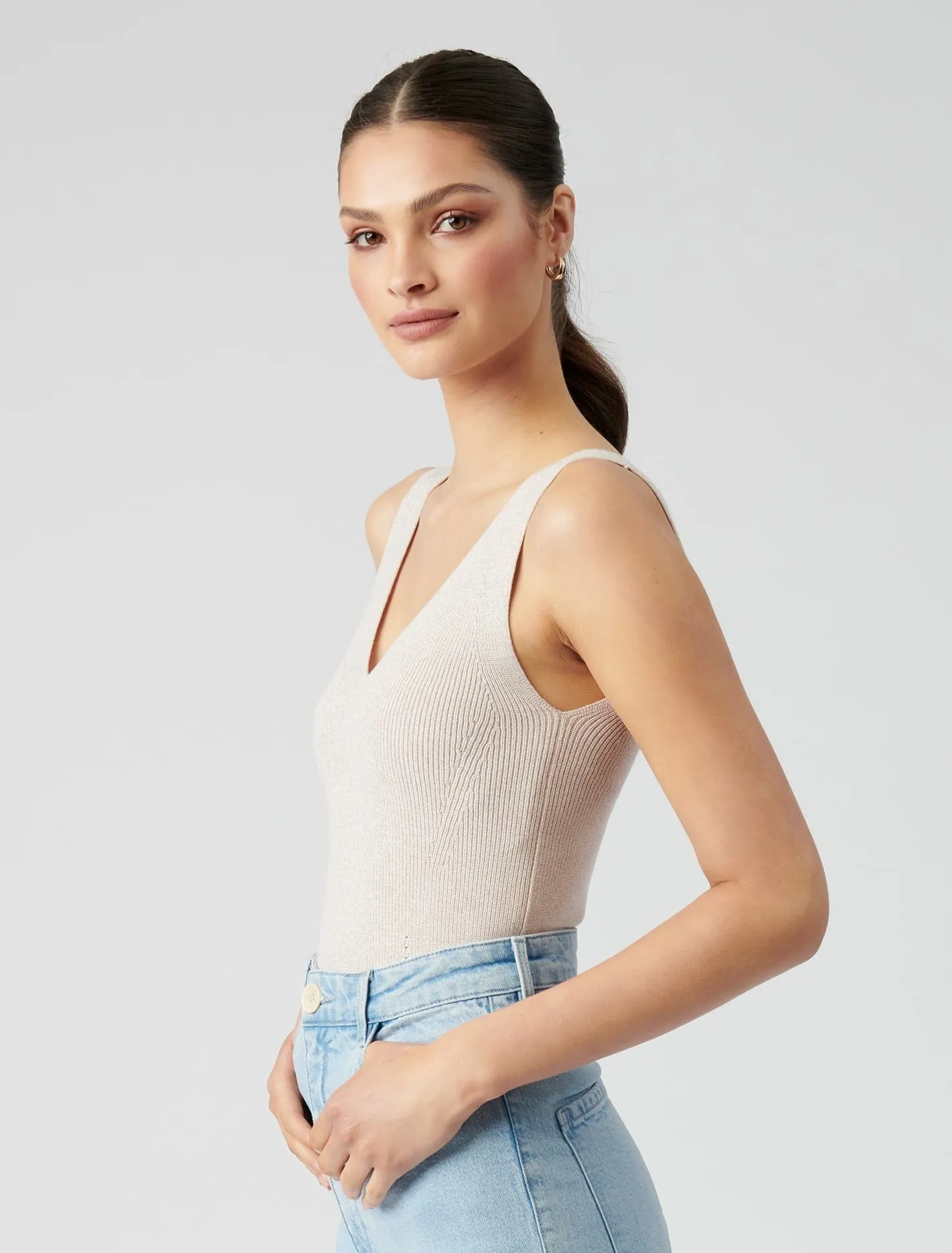 Annie V Neck Knit Tank