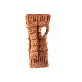 Antler - Knitted Fingerless Gloves - Rust