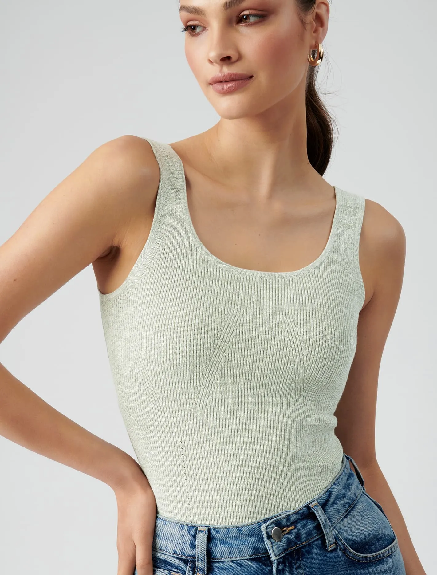 Aria Scoop Neck Knit Tank