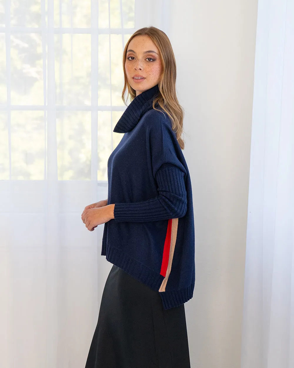 Arlington Milne Sinead Cashmere Knit - Speed Stripe Navy & Red