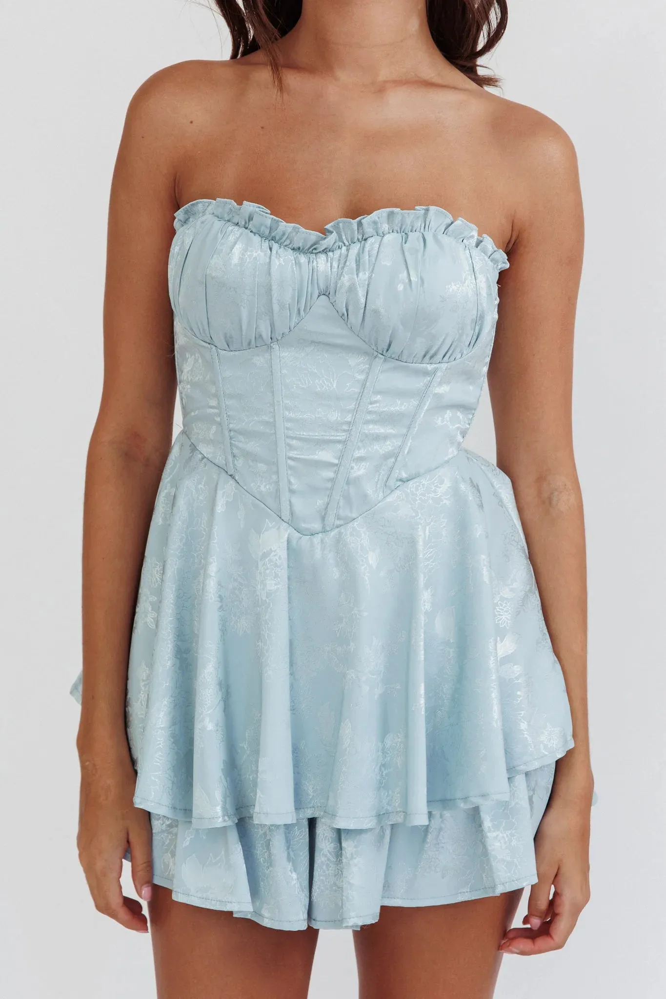 Baby Blue Corset Romper