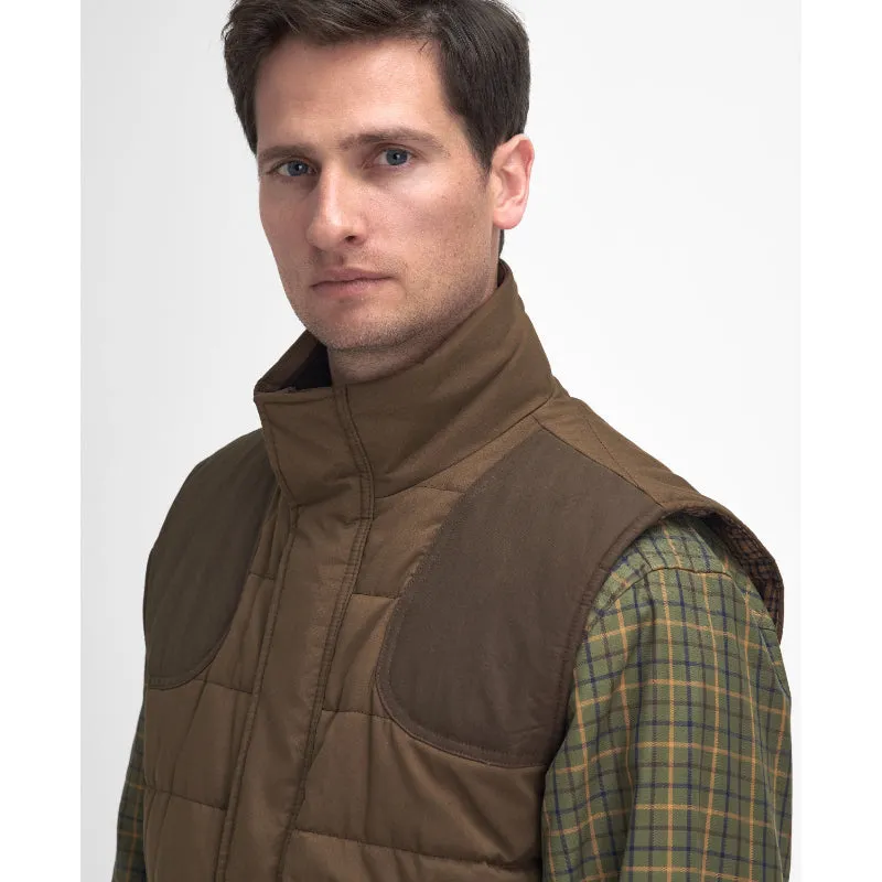 Barbour Bradford Tattersall Mens Gilet - Dark Sand