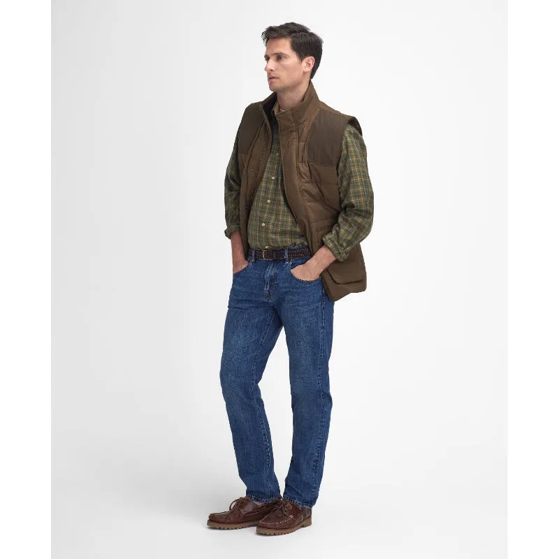 Barbour Bradford Tattersall Mens Gilet - Dark Sand