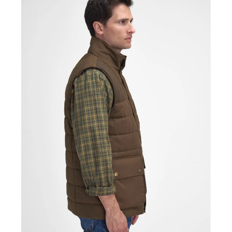 Barbour Bradford Tattersall Mens Gilet - Dark Sand