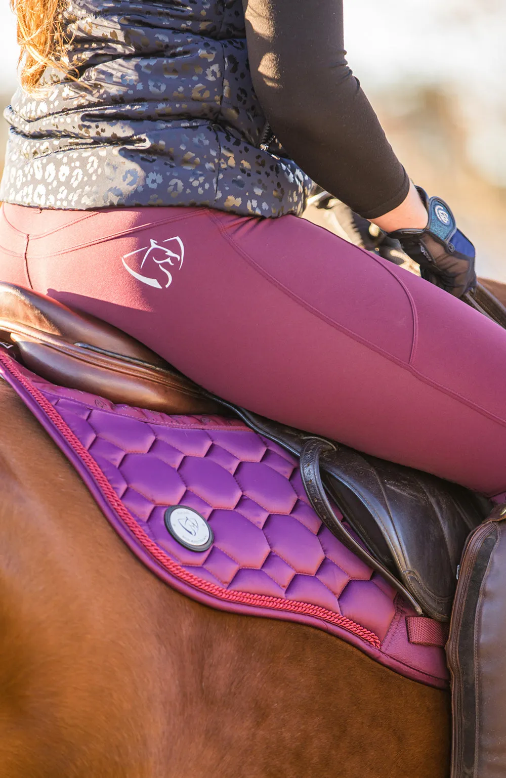 BARE ThermoFit Winter Performance Riding Tights - Ruby