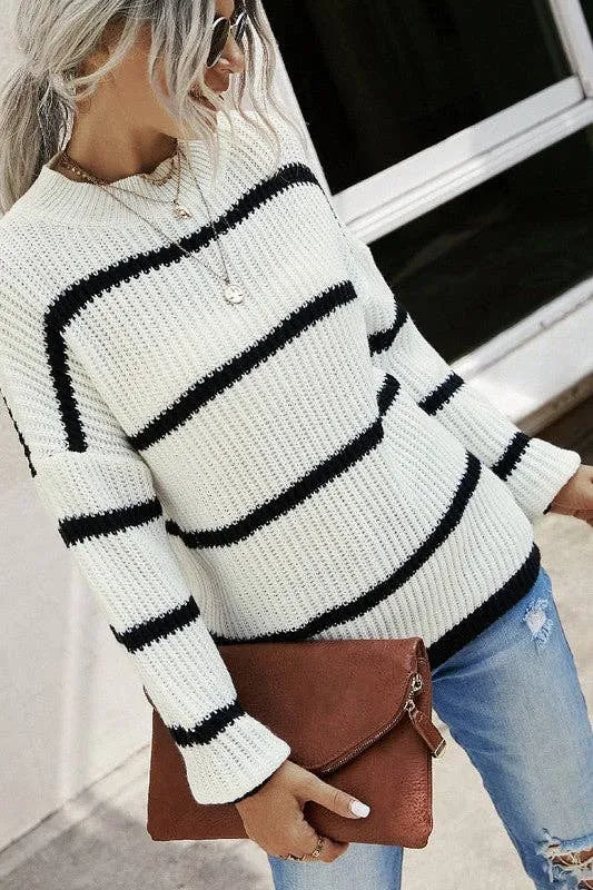 Black Stripes Cozy Sweater