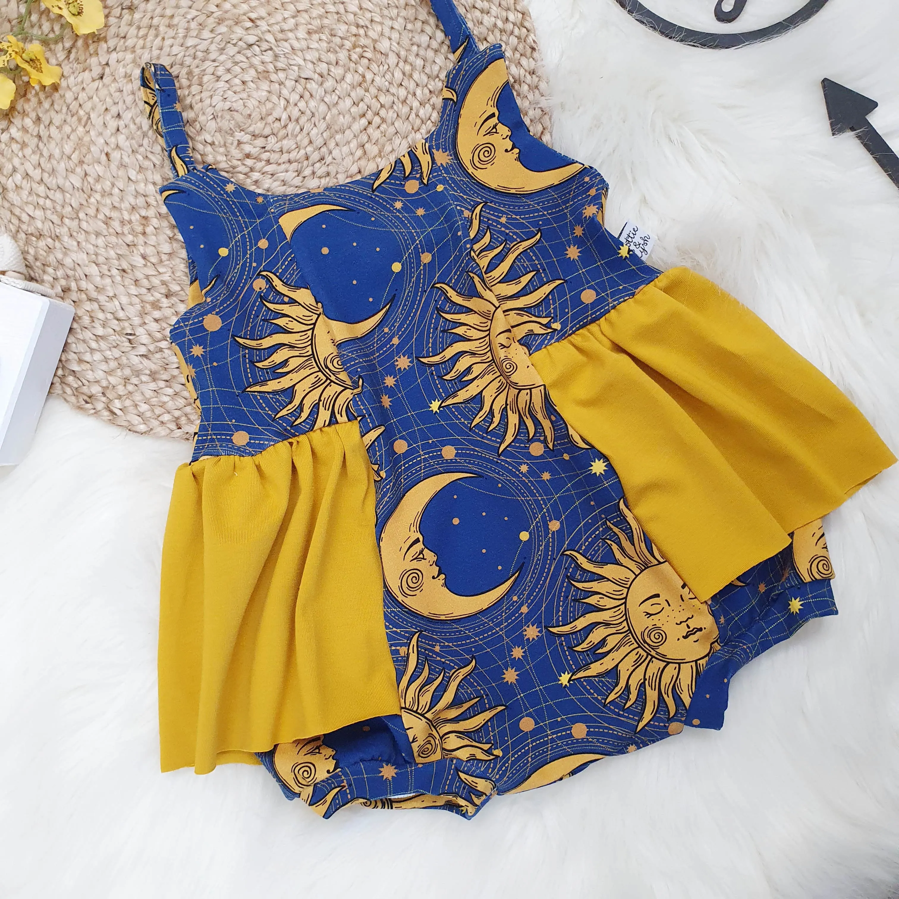 Boho 90's Child & Mustard Ballerina Romper