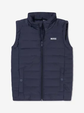 BOSS Boys Down Padded Gilet in Navy