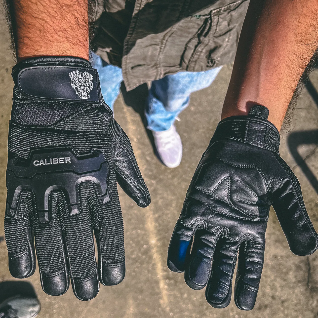 Caliber Men's Textile Motorcycle Gloves with Touch Capability