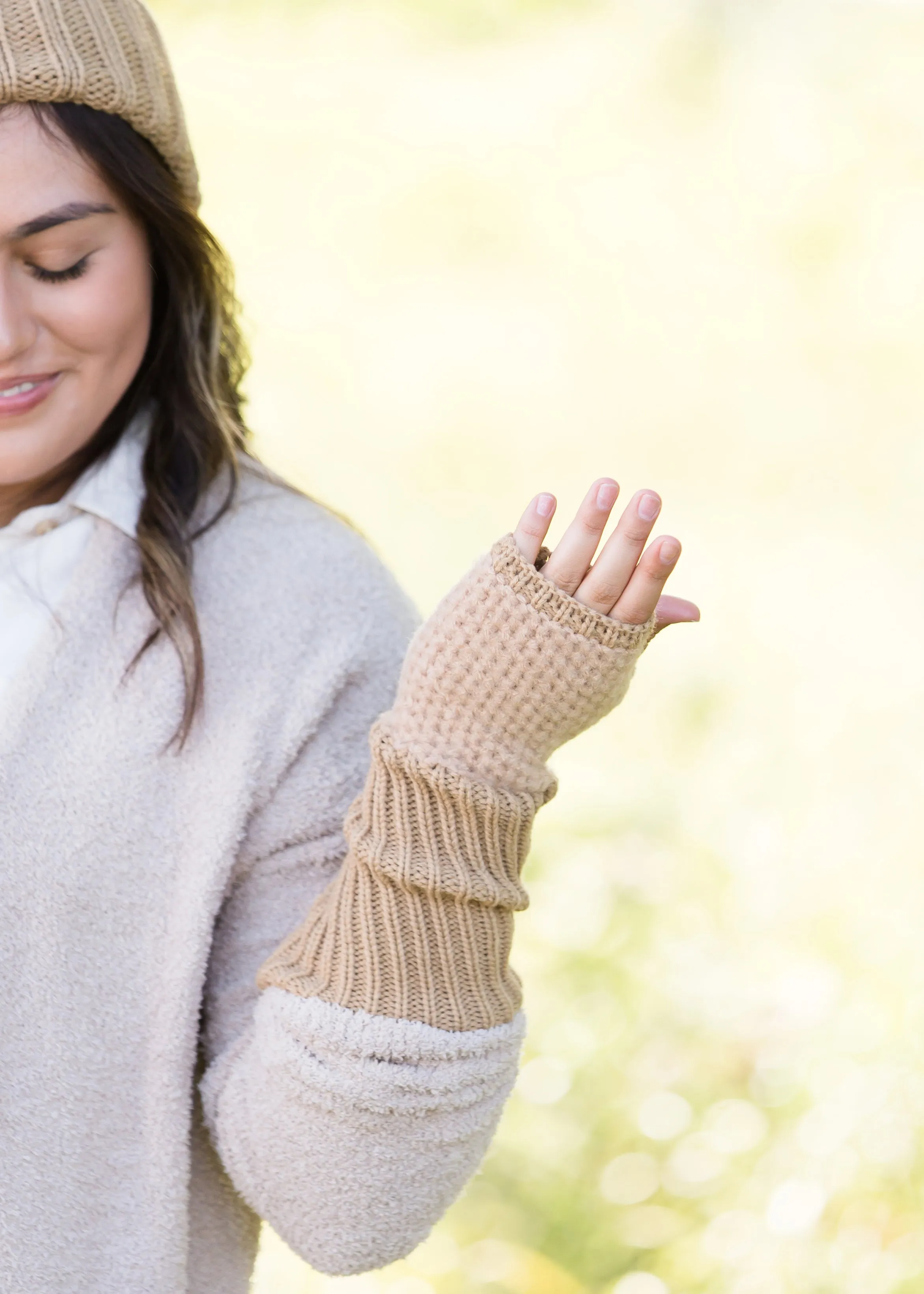 Cashmere Waffle Knit Hat or Fingerless Gloves - FINAL SALE