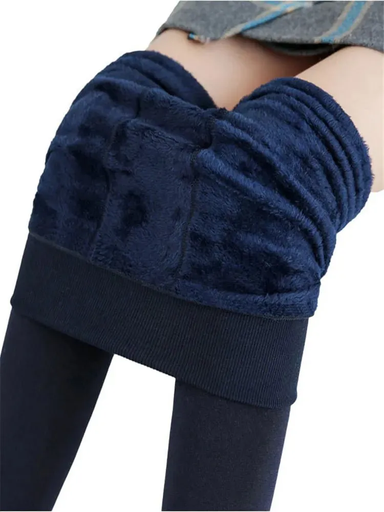 Casual Winter Knitting Leggings for Women YRRETY Trendy High Elastic Thicken Warm Skinny Pants