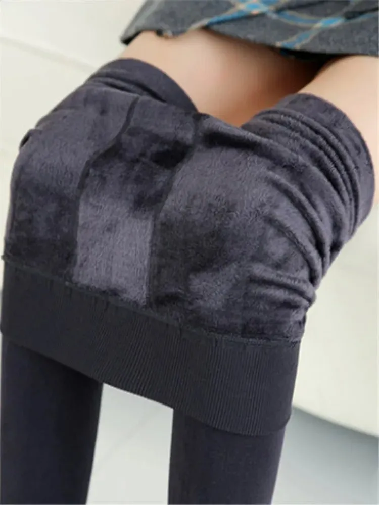 Casual Winter Knitting Leggings for Women YRRETY Trendy High Elastic Thicken Warm Skinny Pants