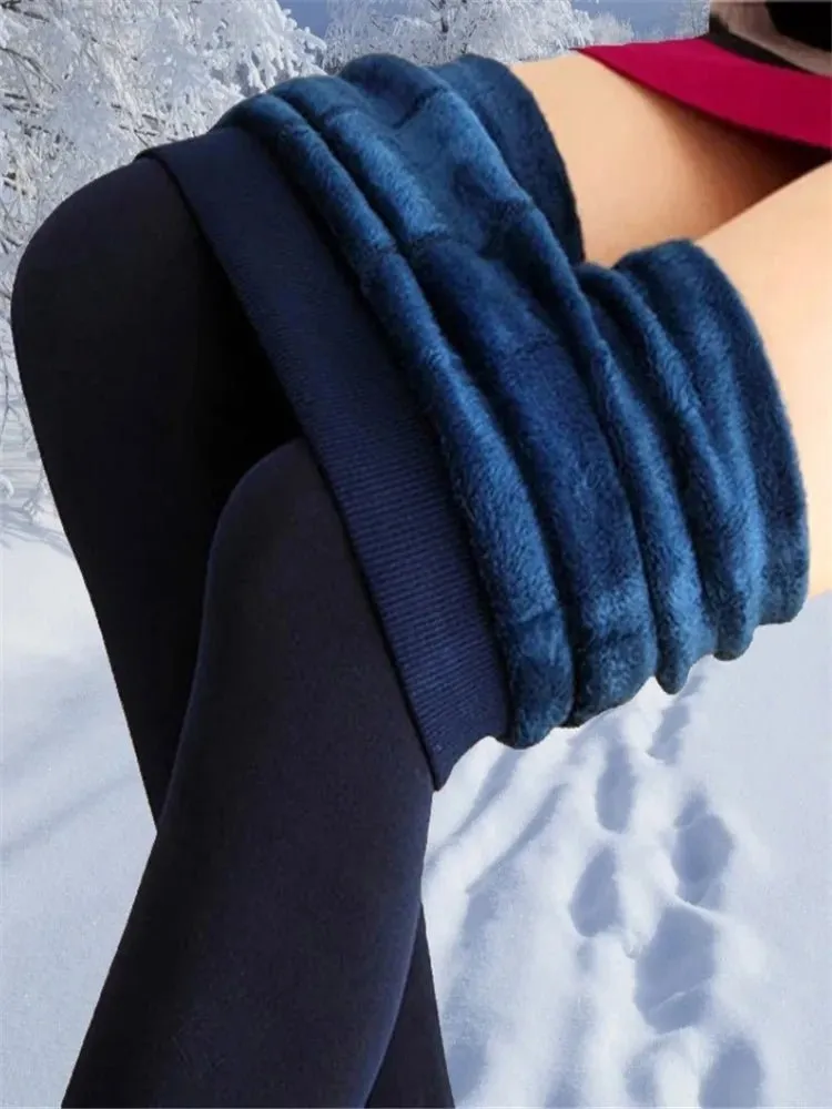 Casual Winter Knitting Leggings for Women YRRETY Trendy High Elastic Thicken Warm Skinny Pants