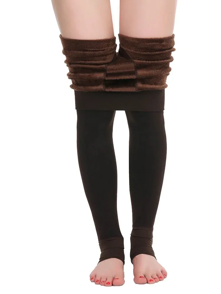 Casual Winter Knitting Leggings for Women YRRETY Trendy High Elastic Thicken Warm Skinny Pants