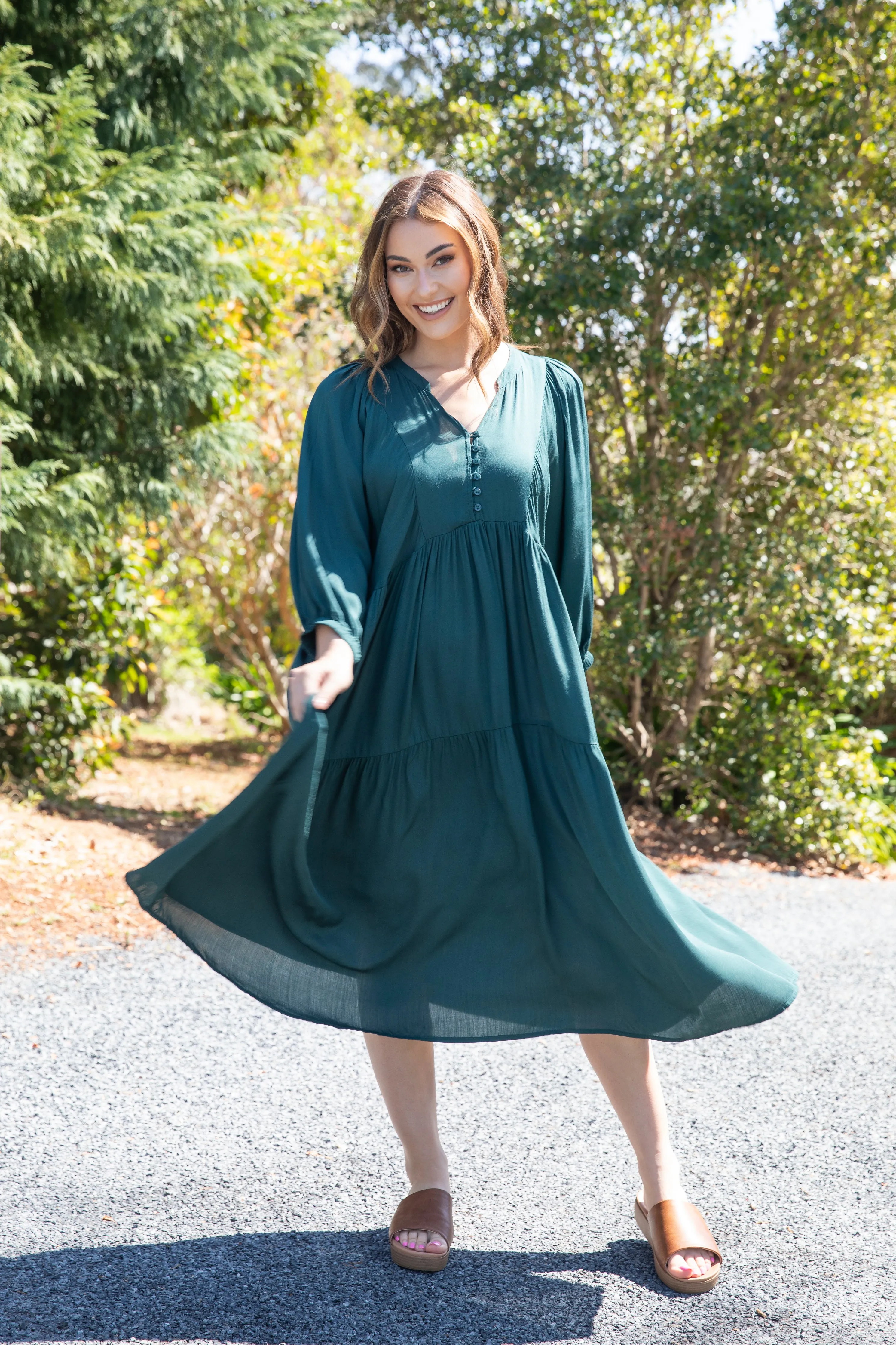 Charlie Dress | Peacock Green | FINAL SALE