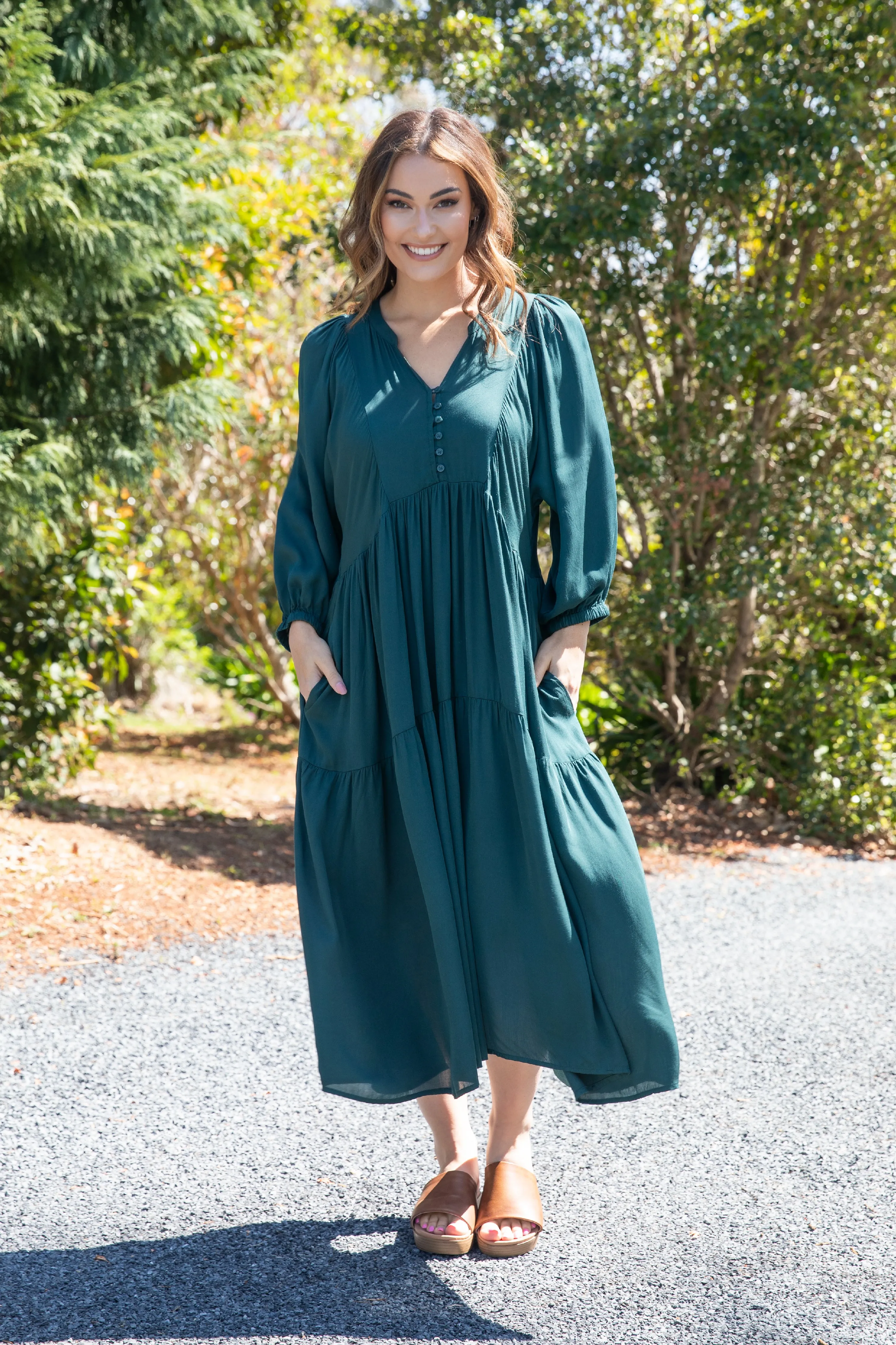 Charlie Dress | Peacock Green | FINAL SALE