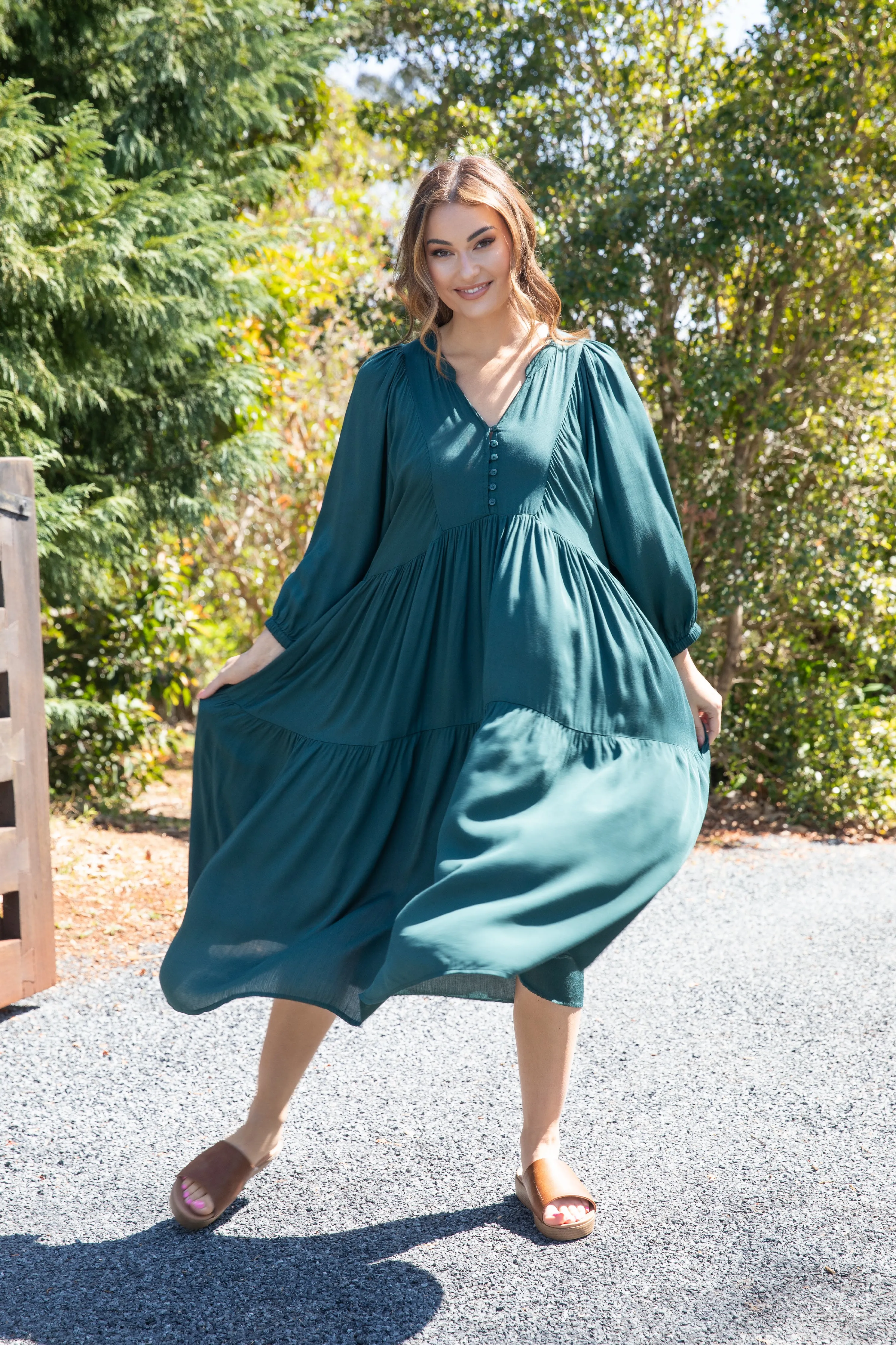 Charlie Dress | Peacock Green | FINAL SALE