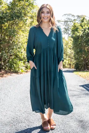 Charlie Dress | Peacock Green | FINAL SALE