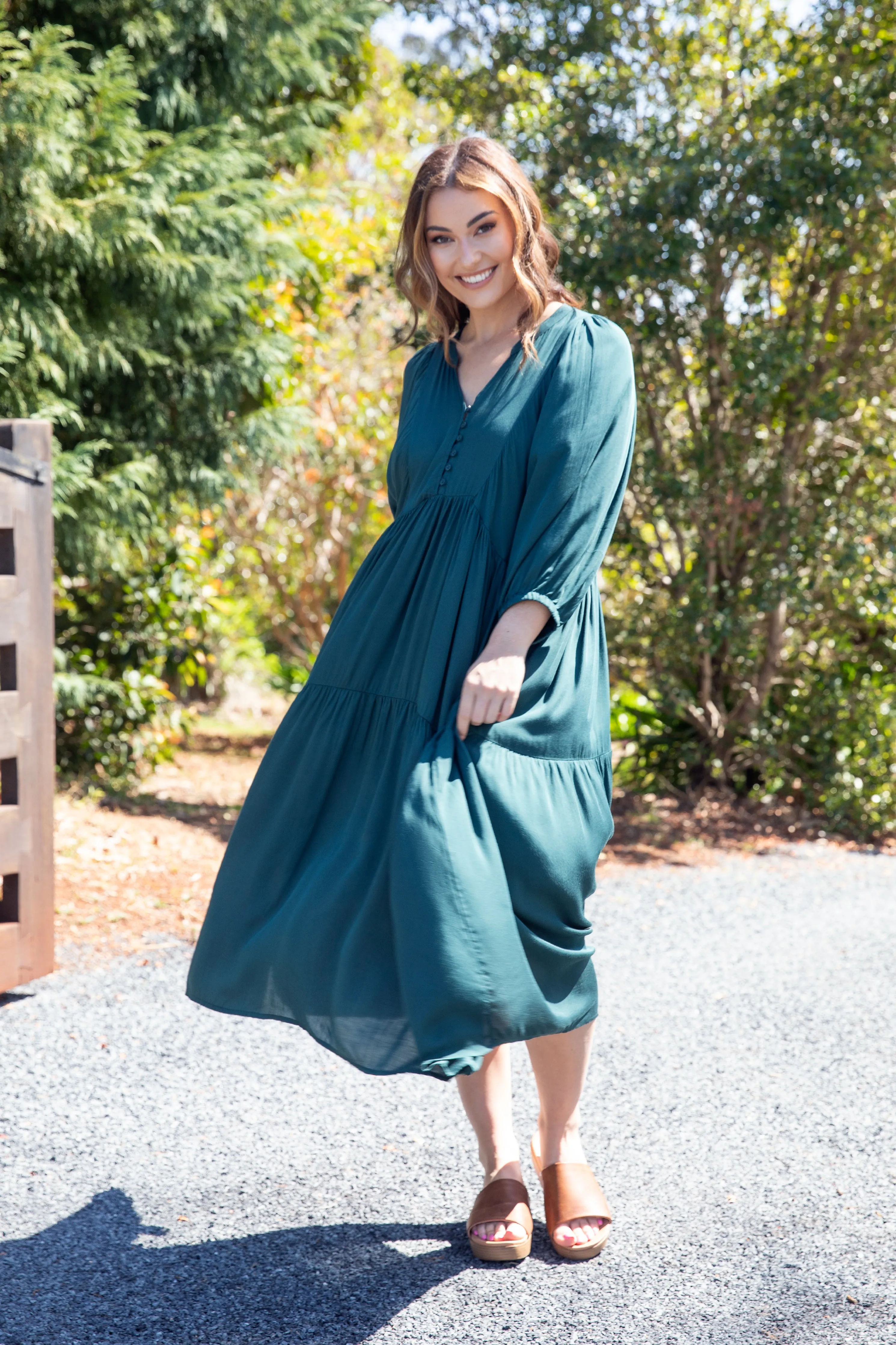 Charlie Dress | Peacock Green | FINAL SALE