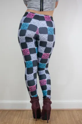 'Chez Chex' Crochet Print Granny Square Leggings