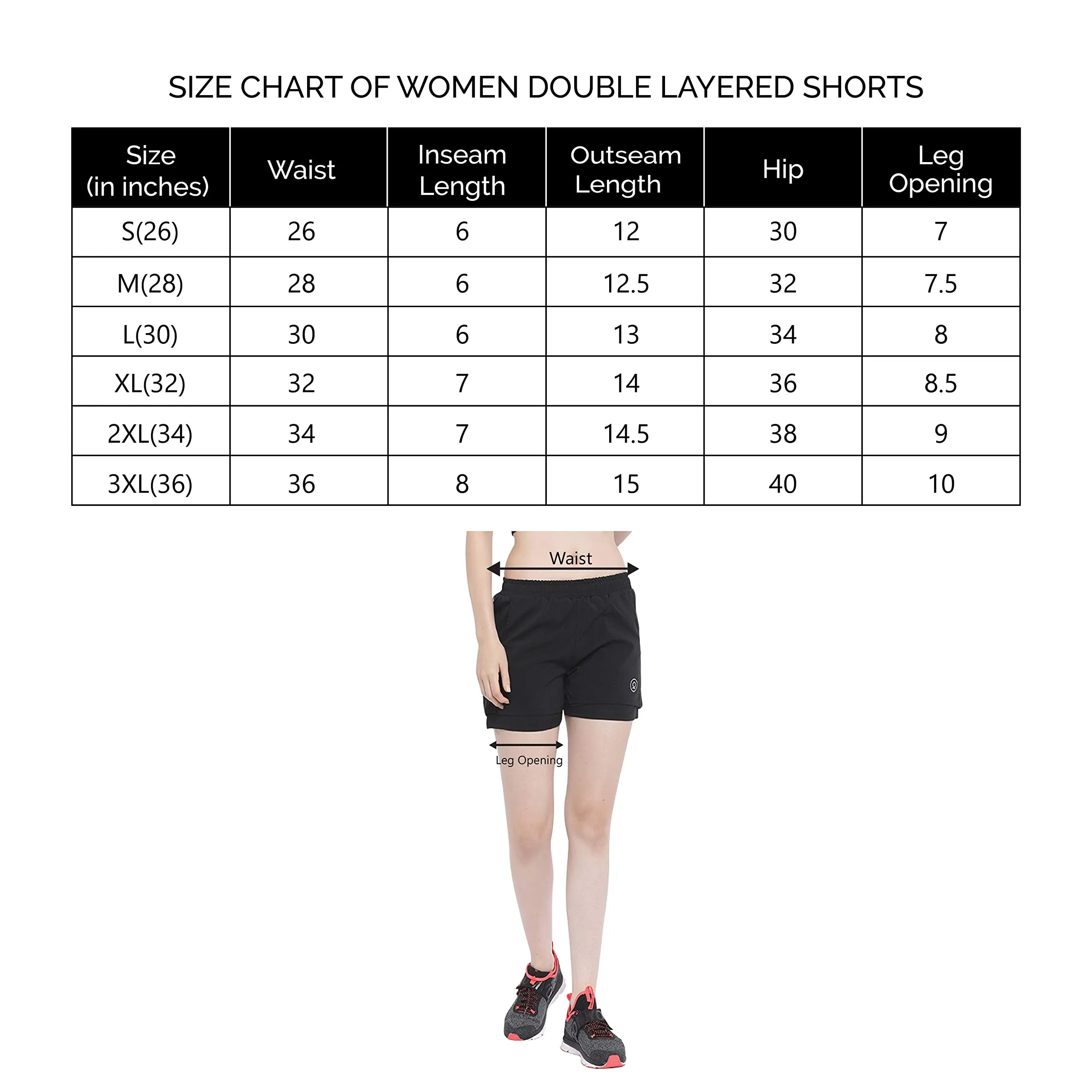 CHKOKKO Double Layered Sports Gym Workout Running Shorts for Women Black XL