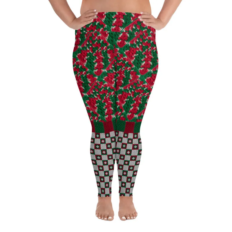 'Christmas Cheer' Crochet Print Granny Square Leggings