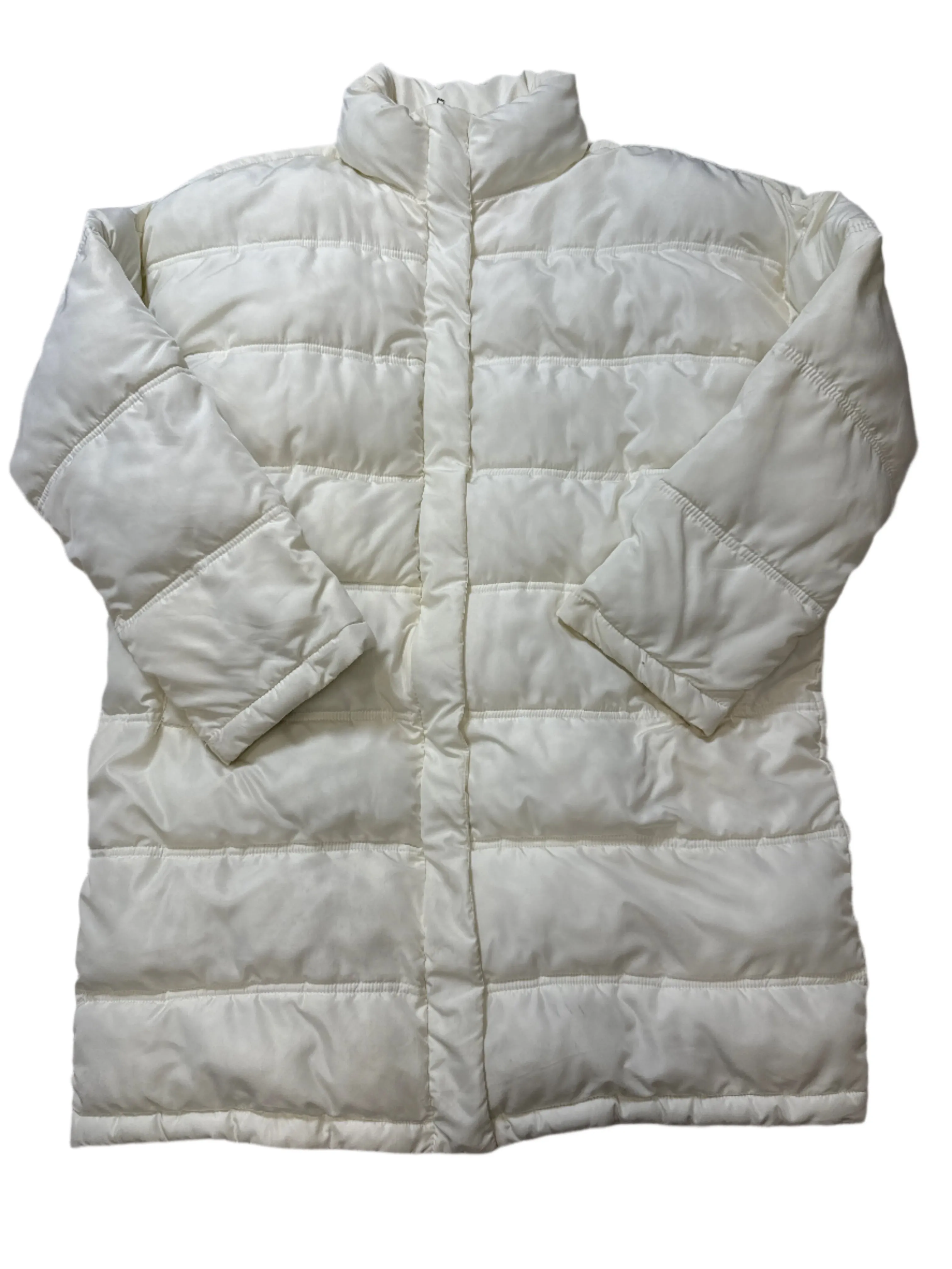 Coat Puffer & Quilted By Thread And Supply In White, Size: S