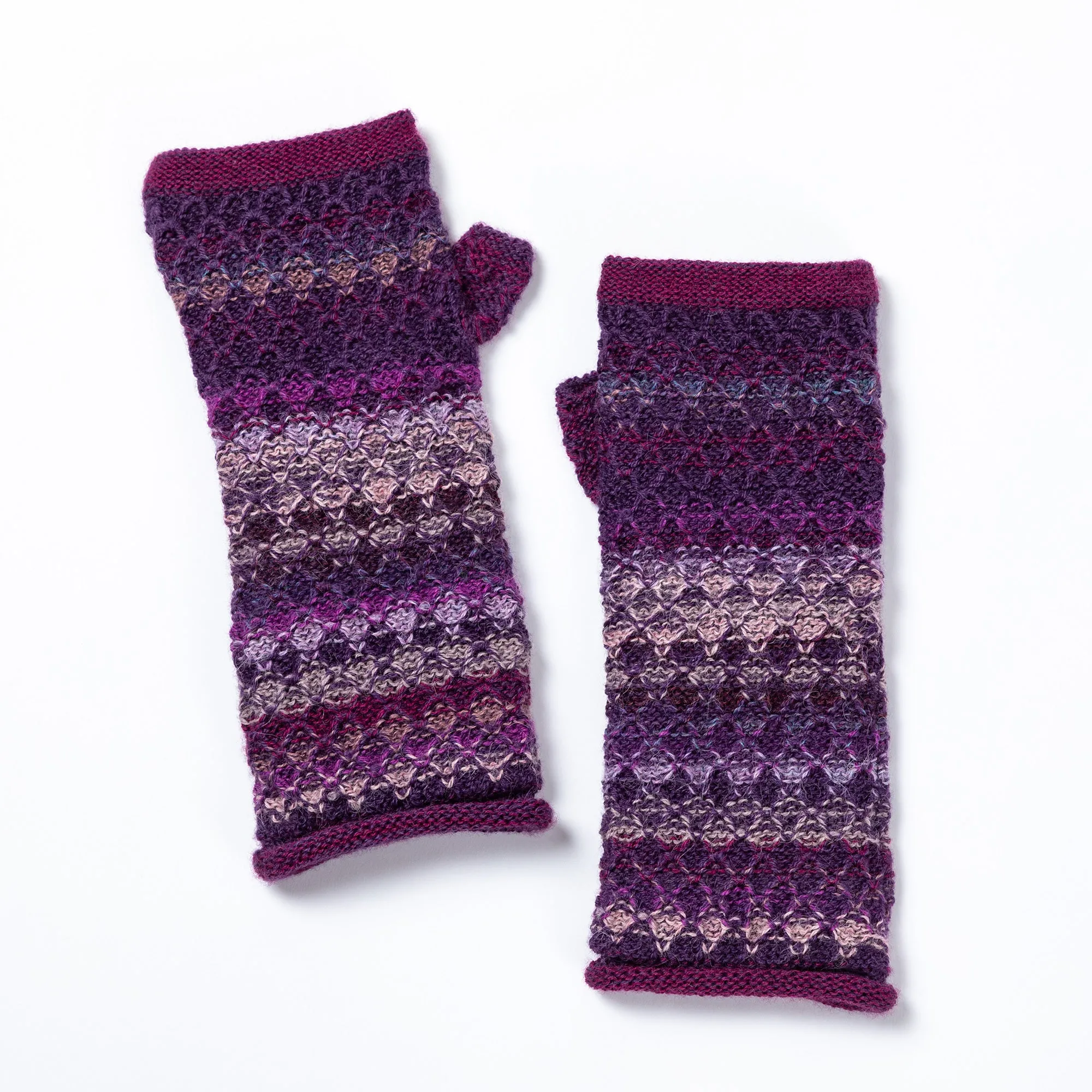 Colorful Alpaca Fingerless Mittens