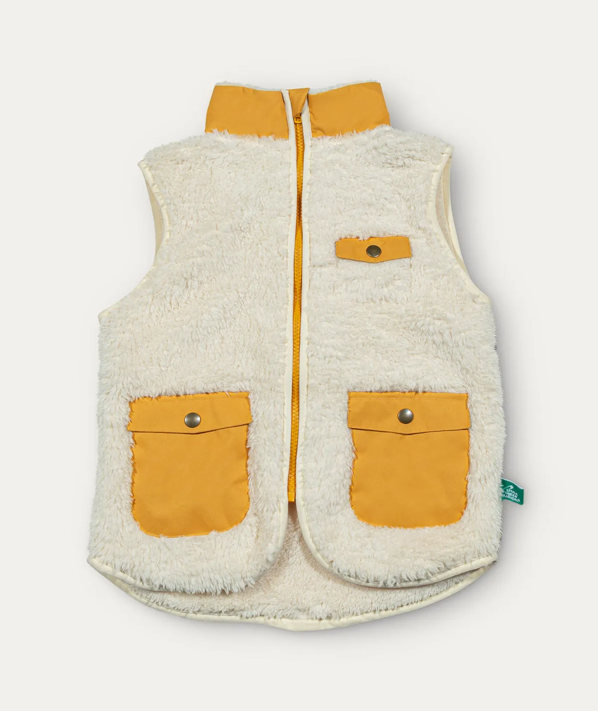 Cozy Zip Up Recycled Fleece Gilet - Cream