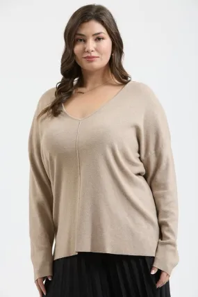 Curvy Front Seam Sweater