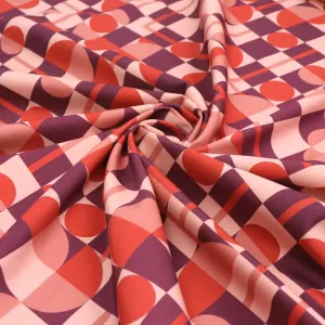 Deadstock Stretch Cotton Sateen - Retro Shapes - END OF BOLT 154cm