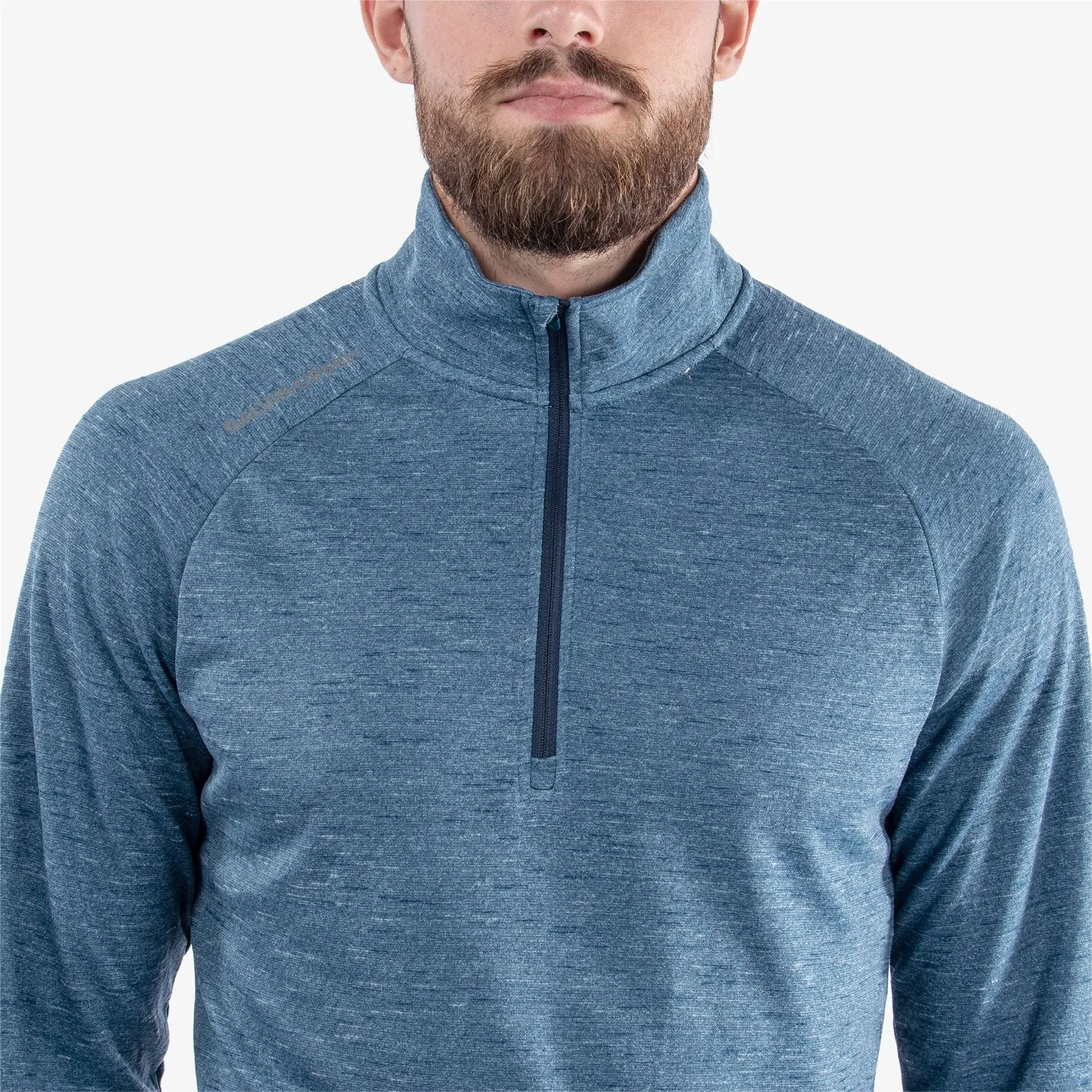 Dion Insula Quarter Zip Mid Layer Blue Melange - 2024