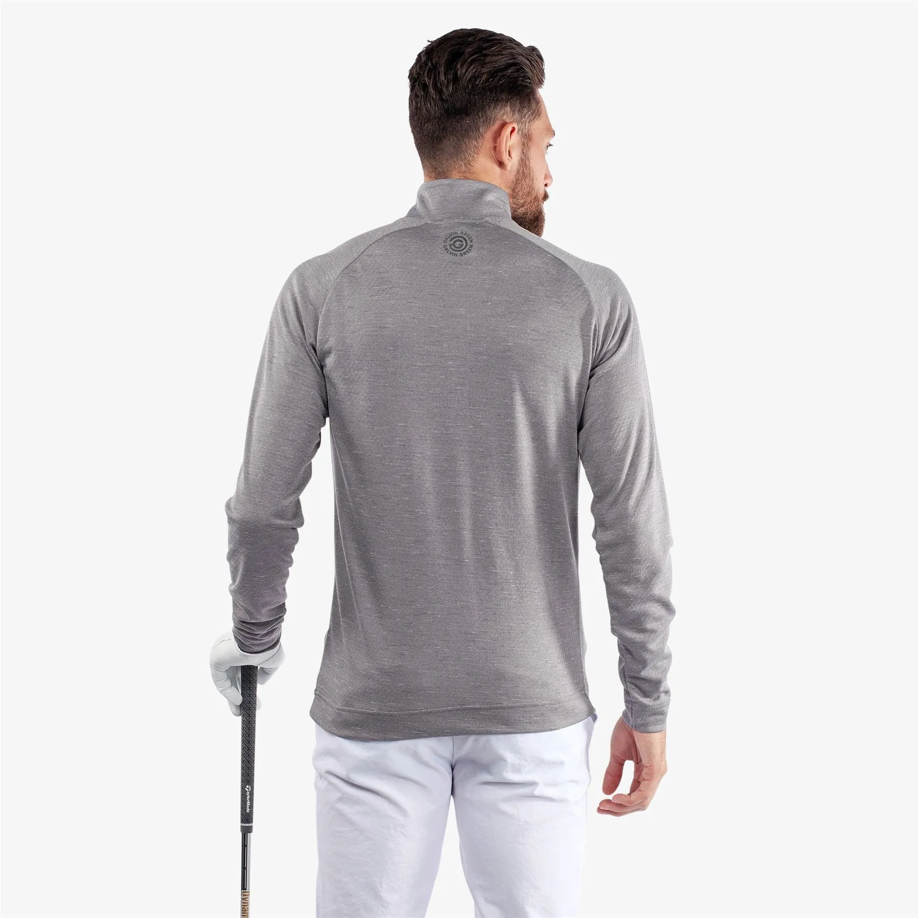 Dion Insula Quarter Zip Mid Layer Grey Melange - 2024