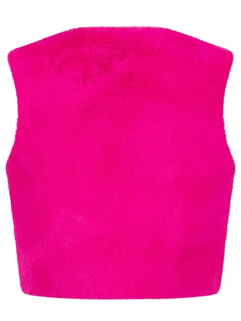 EDELWEISS FAUX FUR  GILET-FUCHSIA AW24