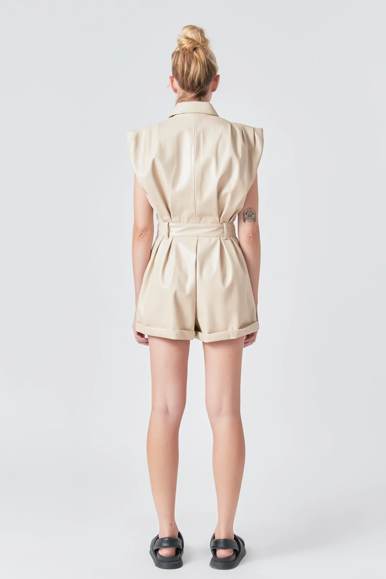 Faux Leather Romper