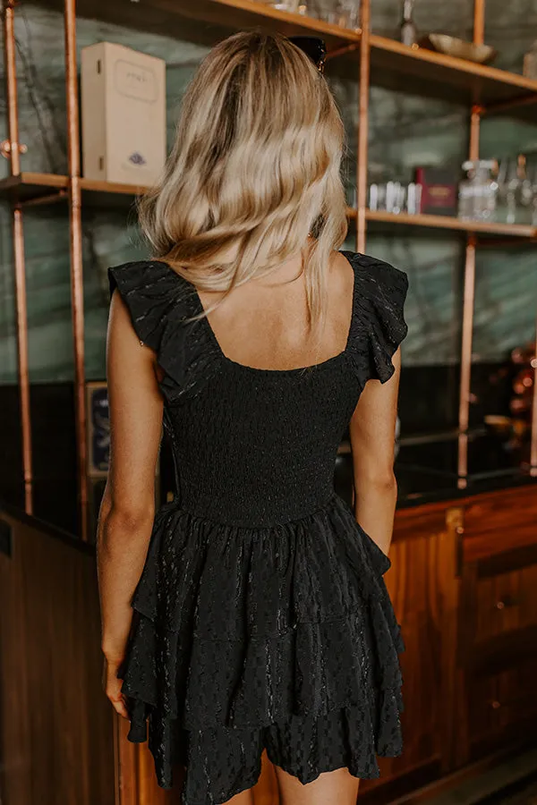 Find Me On The Dance Floor Ruffle Romper in Black