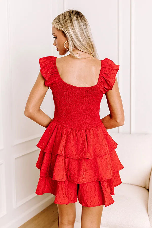 Find Me On The Dance Floor Ruffle Romper in Red