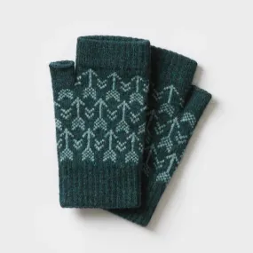 Fingerless Mittens Arrow - Ink and North Sea